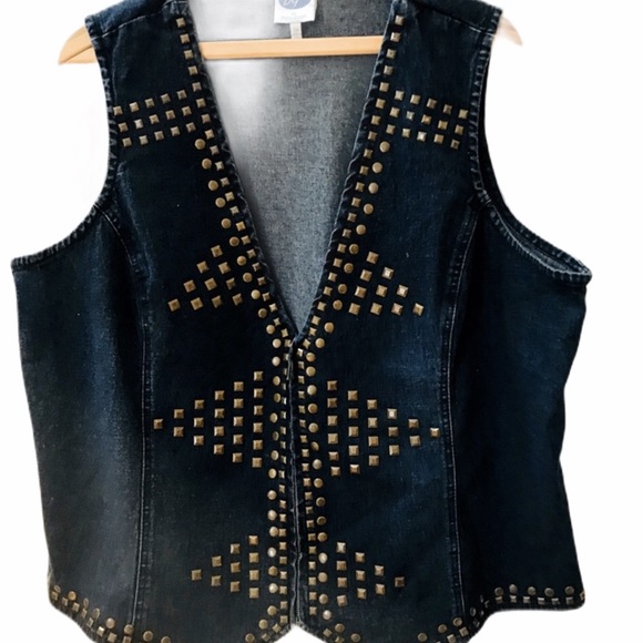 Diane Gilman Jackets & Blazers - 🌴Diane Gilman | Blue Studded Vest
